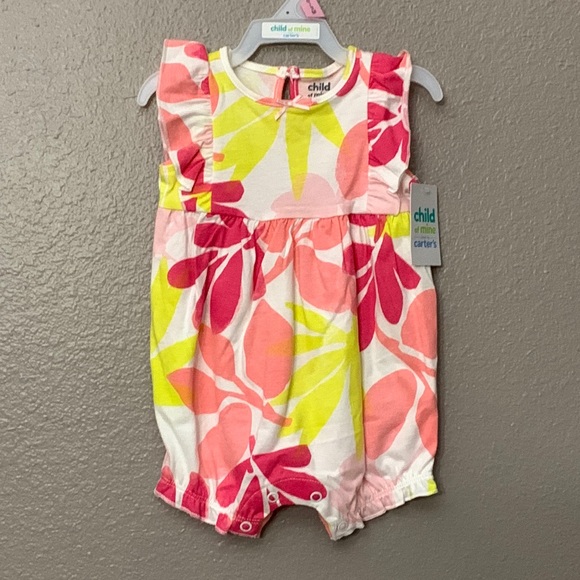 Carter’s baby girl spring summer floral Romper 0-3 months NWT - Picture 1 of 8